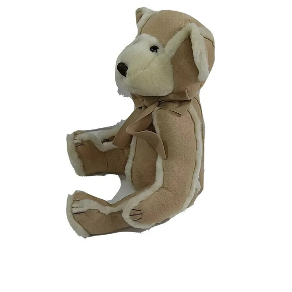 Bath and Body Works Gingerbread Teddy Bear Sitting 9" Tan Faux Suede/Fur - Picture 3 of 7